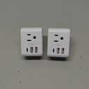 2 Pack European Travel Plug Adapter, International Power Plug Adapter with 3 Outlets 3 USB Charging Ports(1 USB C), Type C Plug Adapter Travel Essentials to Most Europe EU Spain Italy France Germany