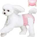 Ambreview Disposable Dog Diapers Female, Just Pull It Up, Doggie Diapers for Female Dogs, Strong Absorbency | Leak Proof, for Dogs in Heat | Elderly | Disabled, XS 5  PCS