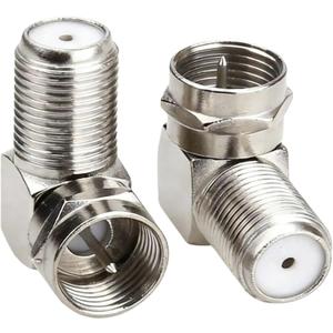 90 Degree Coaxial Connector, Right Angle Coaxial Adapter F-Type, Female to Male RG6 Connector 2-Pack