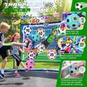 Trampoline Sticky Soccer Ball Game Accessories with 2 Inflatable Balls, Double Side Soccer Goal Target Attachment Fits 8 10 12 14 15 16 FT Trampoline, Indoor Outdoor Lawn Backyard Game