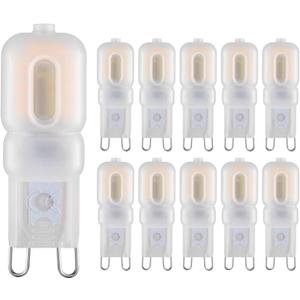 G9 LED Bulb 2W Equivalent to 20W Halogen lamp T4 G9 Warm White 3000K 120V G9 Base, Crystal Chandelier, 360Omni-Directional Lighting, Home Lighting Non-dimming 200 lumens 10-Pack