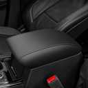 AOMSAZTO Console Covers for 2020-2022 Ford Explorer Leather Black with Black Stiches