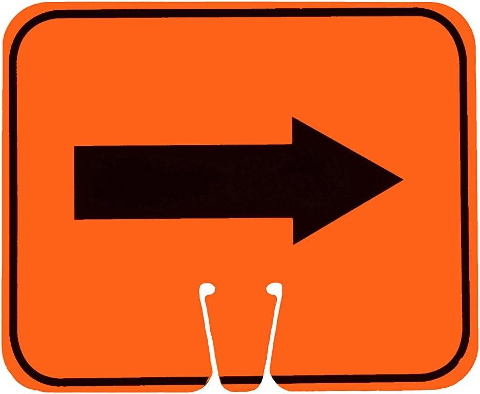 Cone Sign, Arrow Right (Black on Orange) Single-Sided