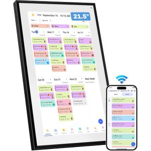 Canupdog 21.5 Inch Digital Calendar, Electronic Planner & Chore Chart, Task Rewards System, Family Photo Display, Syncs with Online Calendars, Interactive Display for Family Schedules Gifts for Women Mom