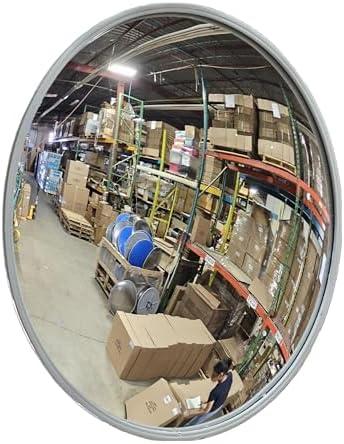 26” Outdoor Acrylic Convex Mirror/Plastic Back – Round Safety Mirror for Driveways, Stores, Warehouses & Wall Mount – Wide-Angle View – Model OC2600-convex mirror backing is either gray or black