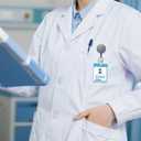 Retractable Keychain with Badge Holder Clip - 2-Pack All-Metal Casing with 27.5" Durable Fiber Cord, Round Glossy Black - Retractable Keychain and Badge Holder Clip