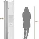ChooChoo Bathroom Storage Cabinet with Adjustable Shelves, Tall Storage Cabinet with 2 Doors and 1 Drawer, Freestanding Cupboard for Small Spaces, White, 11.8 Inches Wide