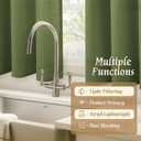 LAMIT Linen Curtains 30 Inch Length 2 Panels for Kitchen Cafe, Light Filtering Linen Textured Panels Rod Pocket Boho Short Window Drapes for RV Basement/Small Windows, 42 x 30 Inch, Olive Green