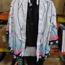 Full Set Halloween Costume Kochou Shinobu Party Role Cosplay Costume Kimono Outfit W/Shoes Wig Sword, M