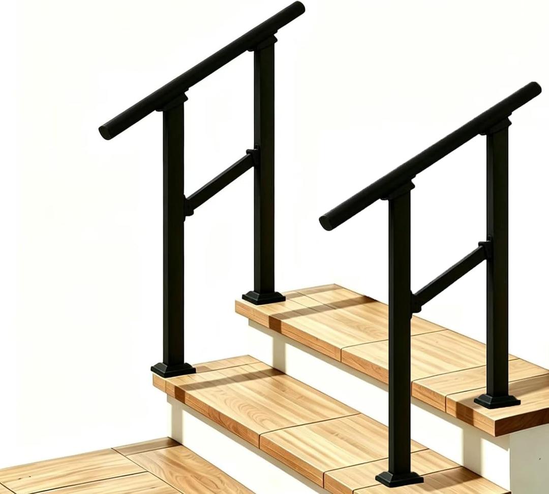 Metty Metal 2 Pack Hand Rails for Outdoor Steps,2 Step Stair Railing Kit
Rustproof Stair Handrail , sturdy for seniors & families.Easy to install, fits outdoor steps & yard fences,concrete steps