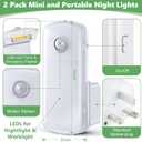 Enhon 2 Pack Emergency Power Failure Night Lights, Motion Sensor Night Light, Automatic Dusk to Dawn, Emergency Lights for Home, Bedrooms, Hallways, Black Outs, Rechargeable