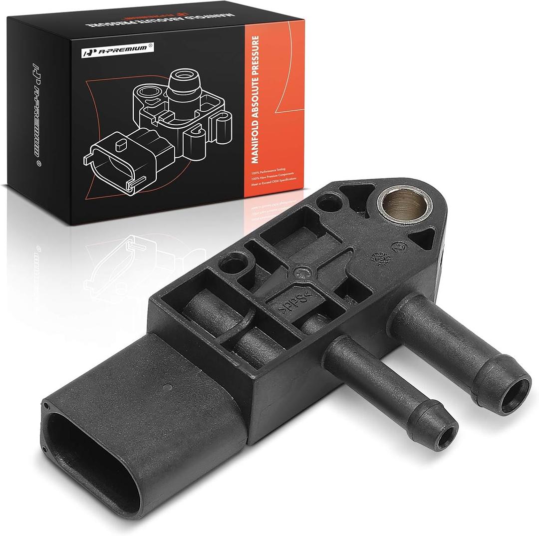 A-Premium Differential Pressure Sensor [3 Pins] Compatible with Volkswagen Jetta 2010-2015, Passat 2012-2015, Golf 2010-2014, Beetle & Audi A4, A4 allroad, A4 Quattro, A5, A5 Quattro, allroad, 2.0L