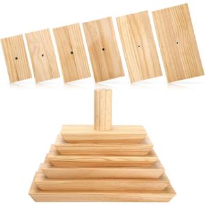 DoubleFill 6 Pack Pottery Molds 12.5 11.5 10.5 9.5 8.5 7.5 Thickness 1 Plaster Molds Wood Pottery Tools with Handle for Ceramic Top Forms DIY Bowls Plate Dish Slump Press Art Making (Rectangle)