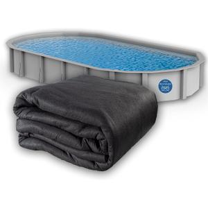 Liner Life LL1632OV Aboveground Pool Liner Pad 16' x 32', Strong Durable Puncture Resistant Floor Mat, Polyester Geotextile Material, 16'x32' Oval, Black