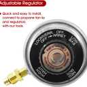 MENSI Low Pressure 1 LB Propane Adjustable Regulator with M12X1.5 Male Adaptor Nozzle for Camping Grill