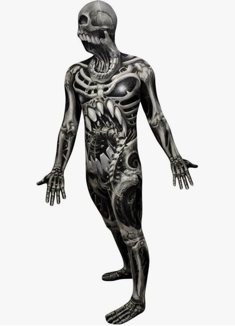 Morphsuits mens Monster Skull and Bones Costume Skeleton, M