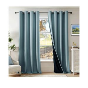 Beauoop Dusty Blue 100% Blackout Curtains 84 Inch Long 2 Panels for Bedroom Living Room Solid Room Darkening Thermal Insulated Soundproof Energy Saving Grommet Top Window Treatment Drapes,52x84 2 Set