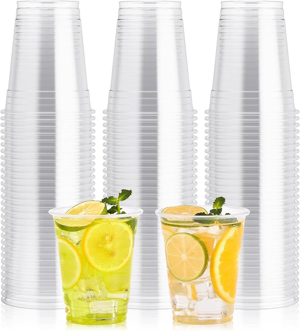 100 Pack 12 OZ Clear Plastic Cups, Cold Party Drinking Cups, Clear Disposable Cups Fruit/Ice Cream/Cupcake/Iced Cold Drinks 100 Pack 12 OZ Clear Plastic Cups, Cold Party Drinking Cups, Clear Disposable Cups Fruit/Ice Cream/Cupcake/Iced Cold Drinks