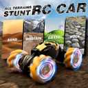 Remote Control Car for Boys 8-12, 4WD Gesture Sensing RC Stunt Car 2.4Ghz with Lights Music Sprayer RC Cars for Boys Age 4-7 8-12 Hand-Controlled Cars Toys Birthday Gifts for Kids Girls Yellow