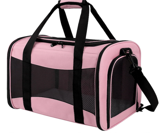 Cat Carriers Soft-Sided,Pet Carrier for Small Cats Dogs Puppies up to 1-15 LBS,TSA Airline Approved, (Medium,Pink) (17.0"L x 11.0"W x 11.0"H)