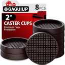 Non Slip Furniture Pads - 2" Anti Skid Caster Cups, 8PCS Round Furniture Coasters for Hardwood Floors, Anti Slide Furniture Cup Bed Couch Floor Protectors, Furniture Stoppers to Prevent Sliding(Brown)