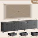 Huuger 86.6 Inch Dresser for Bedroom, TV Stand for 65, 75, 85 Inch TV, 15 Fabric Drawer Long Dresser, Large Entertainment Center for Bedroom, Wide Chest of Drawer with Storage, Black, 11.8"D x 86.6"W x 26.8"H