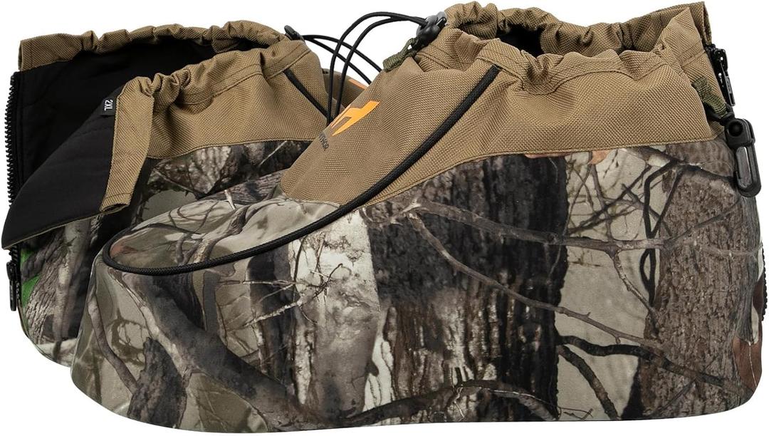 Insulated Boot Covers, 600D Durable Cold Weather Insulators with Water-Resistant PU Leather, Non-Slip Boot Covers for Hunting, Fishing, Camping, and Outdoor Activities (Next Camo)