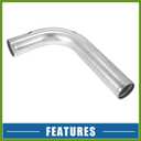 Universal 90 Degree L Shape Bend Elbow Intercooler Pipe Air Intake Tube 2.5" OD 63mm OD 500mm 19.69" Length Intercooler Pipe Aluminum Alloy Vehicle Components