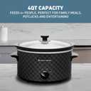 West Bend Slow Cooker 4-Quart Manual Crockery Style with Dishwasher Safe Oval Ceramic Crockpot and Glass Lid Two Temperature Settings Plus Keep Warm, 210-Watts, Black