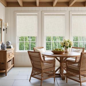 Natural Linen Cordless Roller Shades Light Filtering Blinds 36" W x 72" H