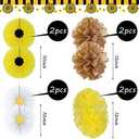 33 Pieces Sunflower Party Supplies, Sunflower Happy Birthday Banner, Big Cake Topper, Yellow Sunflower Cupcake Topper, Sunflower Garland, Tissue Paper Fans, Paper Pom Poms, Colorful Balloon for Party