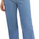 ETTELO Womens Jeans High Waisted Straight Leg Loose Stretchy Lightweight Tummy Control Trendy Jeans for Women 2025 (Blue)