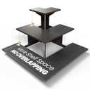 DS THE DISPLAY STORE Corner Black Wooden Tiered Display Stand for Vendor Events, Display Shelves for Craft Shows, Farmers Market, Tradeshows, Earring Display, Card and Sticker Stand, Candle display