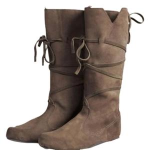Helltaker Men's Renaissance Boots - Brown, Cosplay, Halloween, Steampunk, Viking, Pirate, Medieval, Solid, Lace-Up, Mid-Calf, Autumn/Winter, Casual, EXZ7857 38