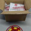 Gbekery 10 OZ Glass Hummingbird Feeders for Outdoors Hanging - Red 2 Pack, Ant & Bee Proof and 6 Feeding Ports, Garden Yard Décor Gifts for Mom