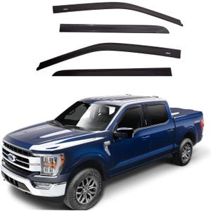 Auto Ventshade [AVS] In-Channel Rain Guards for 2014-2018 Chevy/GMC Silver/Sierra 1500 2015-2019 Silv./Si. 2500HD/3500HD 2019 Silv./Si. 1500 Ltd Dbl Cab | Window Vent Visors, 4 pcs. - Smoke | 194528