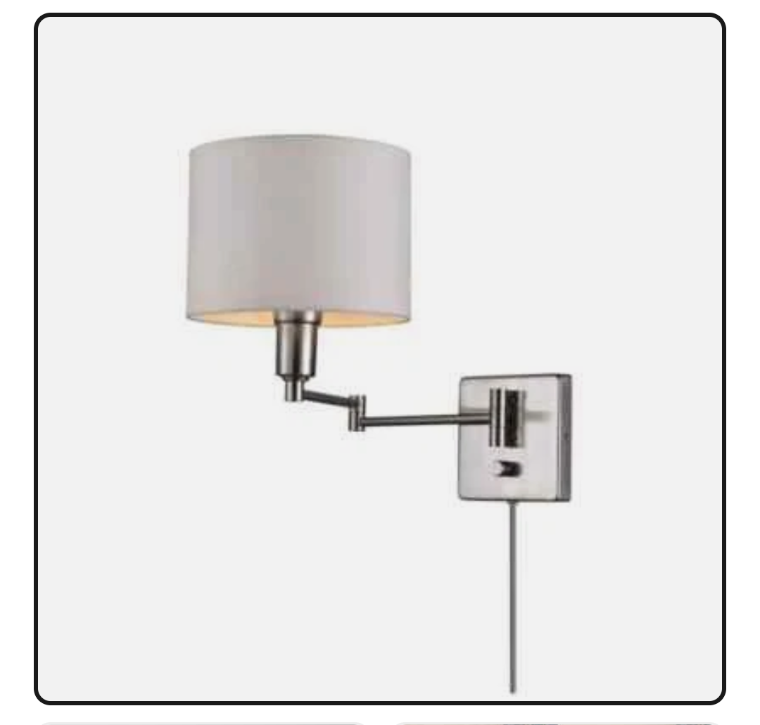 Globe Electric Anderson 1-Light Brushed Steel Plug-In or Hardwire Wall Sconce