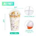 100 PACK 16 oz Clear Plastic Cups with Dome Lids, Disposable Dessert Cups, Parfait Cup for Ice Cream, Iced Cold Coffee Drinks, Cupcake, Fruit for Party