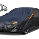 Kayme Sedan Car Cover Waterproof All Weather with Lock and Zipper, Sun Uv Rain Protection Outdoor, Universal Fit Versa/350Z, Audi A3 (Up to 175 Inch) H1/Black