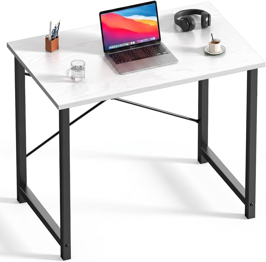 DUMOS 31.5 Inch Small Computer Desk for Home Office Bedroom, Black & White
Modern Study Writing Work Table, Craft PC Gaming Desk Simple Workstation with Reinforcement Structure