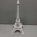 allgala 15" Eiffel Tower Statue Decor Alloy Metal, White
