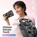 SEXYMOM Magnetic for iPhone 15 Case - Wireless Charging Compatible,Military Drop Tested Cover,Cute Floral Design for Women and Girls,Slim Fit Translucent Matte Phone Case - Roses