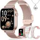 Iaret Smart Watch for Women, 1.83" HD Fitness Tracker with 4 Bands, Answer/Make Calls, Heart Rate/Sleep/SpO2/Step Tracking, 100+ Sport Modes, Android/iPhone Compatible Gift (Rose Gold)