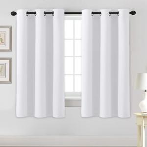 H.VERSAILTEX White Curtains for Bedroom Thermal Insulated Room Darkening Living Room Curtains Grommet Privacy Protection Window Curtain Panels/Drapes for Nursery, 2 Panels, 42x63 Inches, Pure White