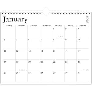 Calendar 2026 - Wall Calendar from January 2026 to June 2027, 2026 Calendar with Holiday Marked, Premium Paper for Organizing, 8.5'' x 11'',Black Word