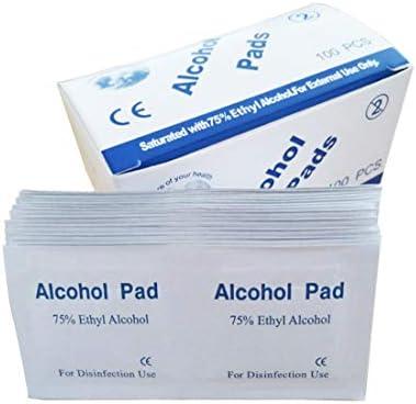 100PCS Disposable Alcohol Prep Pads - Skin Cleansing Wipes Saturated with 75% Ethanol - Medical Alcohol for Home or Outdoor Use