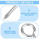 Aovchei Eye Screws, 18Pcs 2.5 inches 304 Heavy Duty Stainless Steel Screw Hooks, Rust-Resistant Self Tapping Eyelet Bolts for Wood, Securing Cables Wires, Indoor & Outdoor for Hanging Artwork