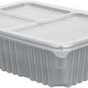 Restaurantware-Futura 33.8 Ounce Meal Prep Boxes With Lids, 100 Microwavable To Go Boxes - Inserts Sold Separately, Disposable, Silver Plastic Food Boxes With Lids, Rectangle