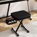DUMOS Piano Bench, Guitar Stool, Collapsible Stool Black, 17.7in×12.8in×22in