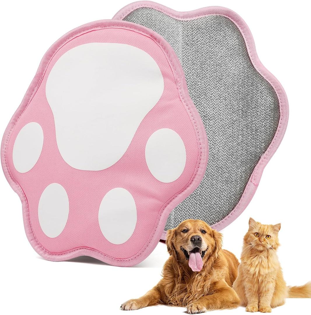 New-Craft Pet Hair Removal Glove | Anti-Static, Reusable | for Dogs & Cats | Works on Pet Beds, Carpets, Sofas, Car Seats, Hair-Prone Clothes (Pink) (Pink)